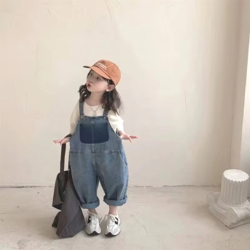 Baby Overall Denim - Unisex kinderjeanspak babyjongen effen denim overall