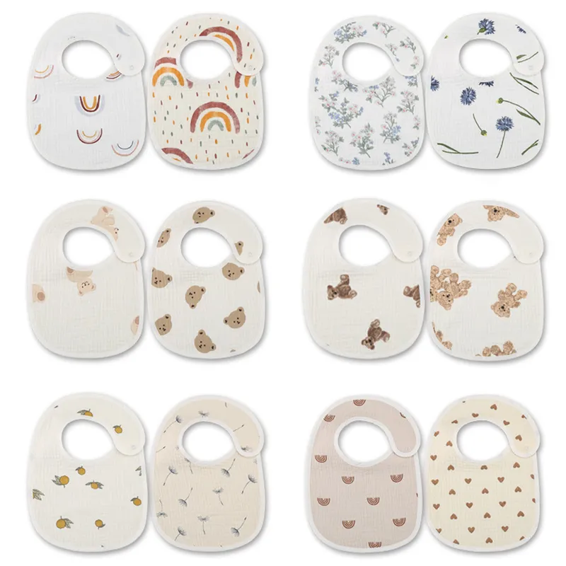 Baby Clothing Fabric - 2 stks/set Waterdichte Slabbers Katoen Zuigelingenvoeding