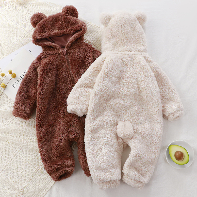 Baby Clothing Zip - 2025 Winter Babykleertjes Leuke Cartoon Beer