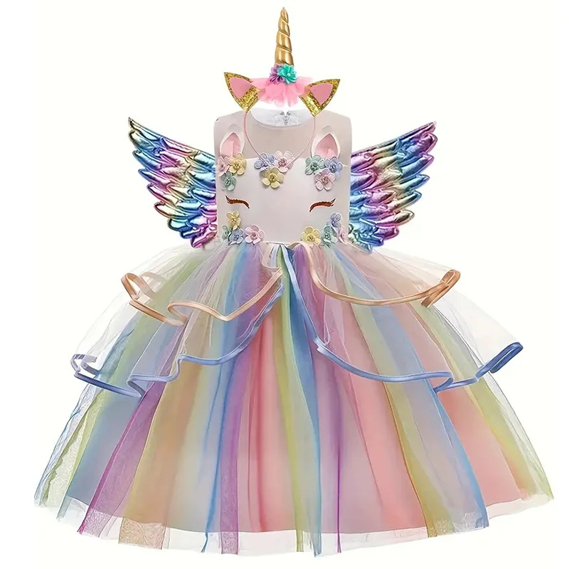 Baby Clothing Size - Eenhoorn prinsessenjurk voor kinderen voor verjaardag