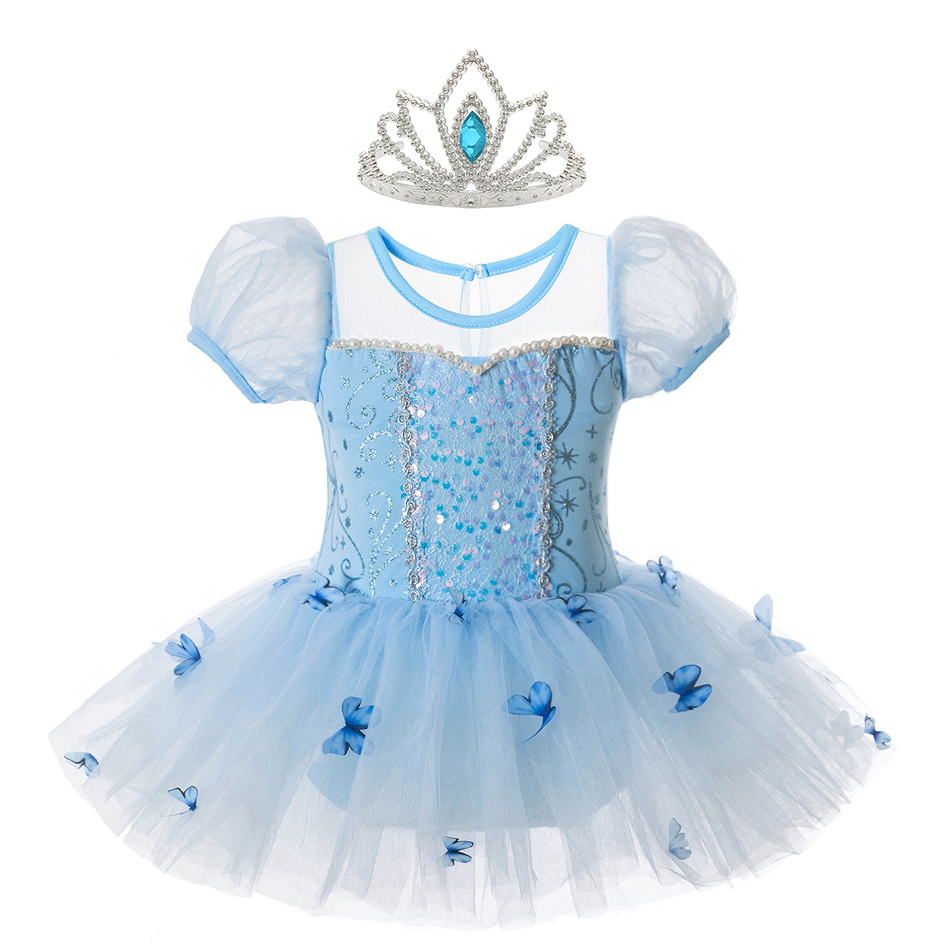 Baby Clothing Size - Assepoester Dansjurk Meisjes Vlinder Applique Pailletten