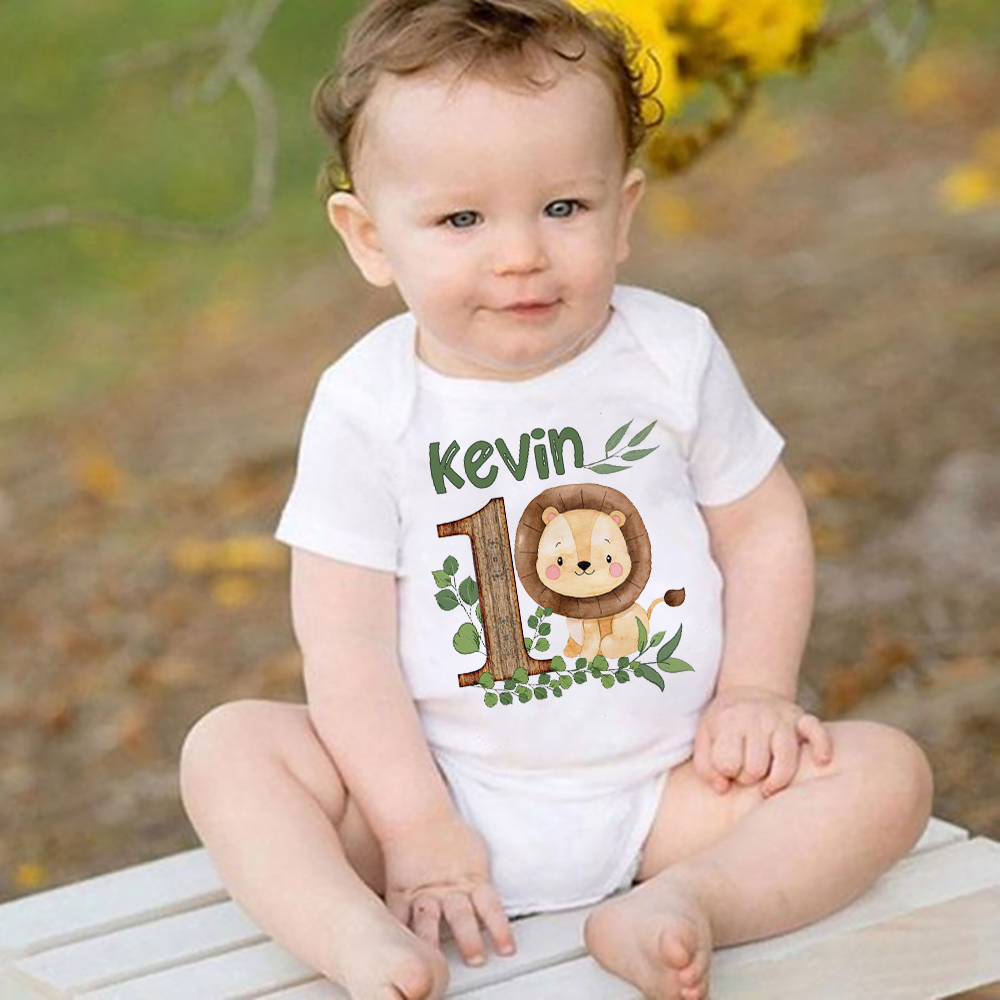 Baby Clothing Names - Gepersonaliseerde Safari dier met naam Baby