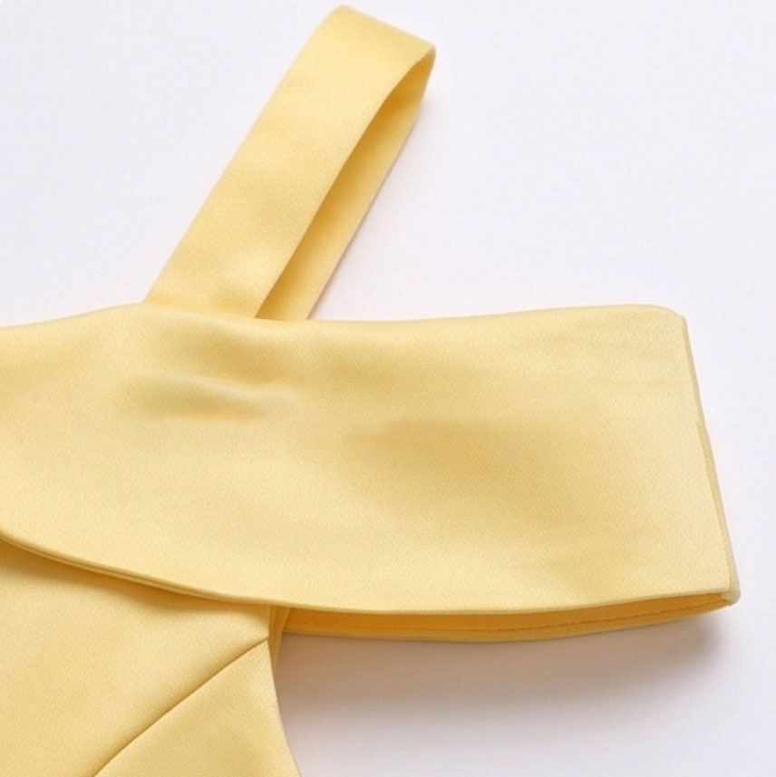 Meisjes luxe gele off-shoulder - Baby Clothing Size recensie en prijs
