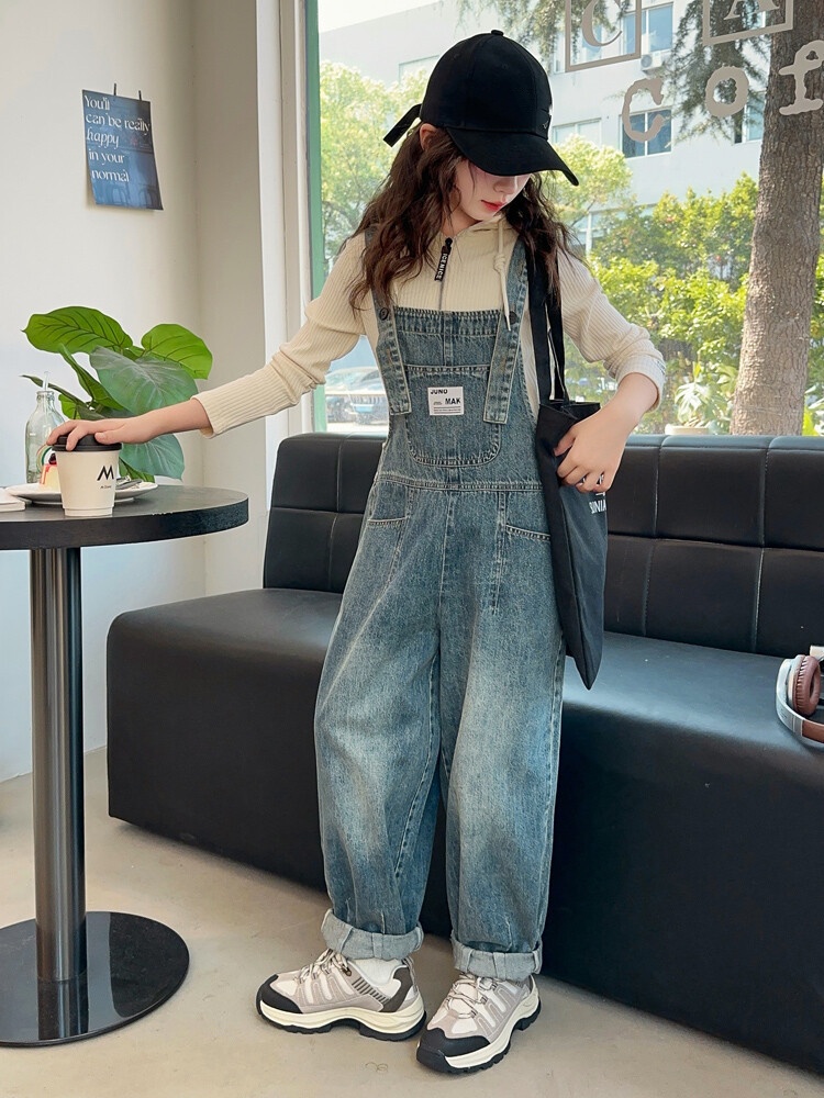 Lente comfortabele baby-jumpsu - Baby Overall Denim recensie en prijs